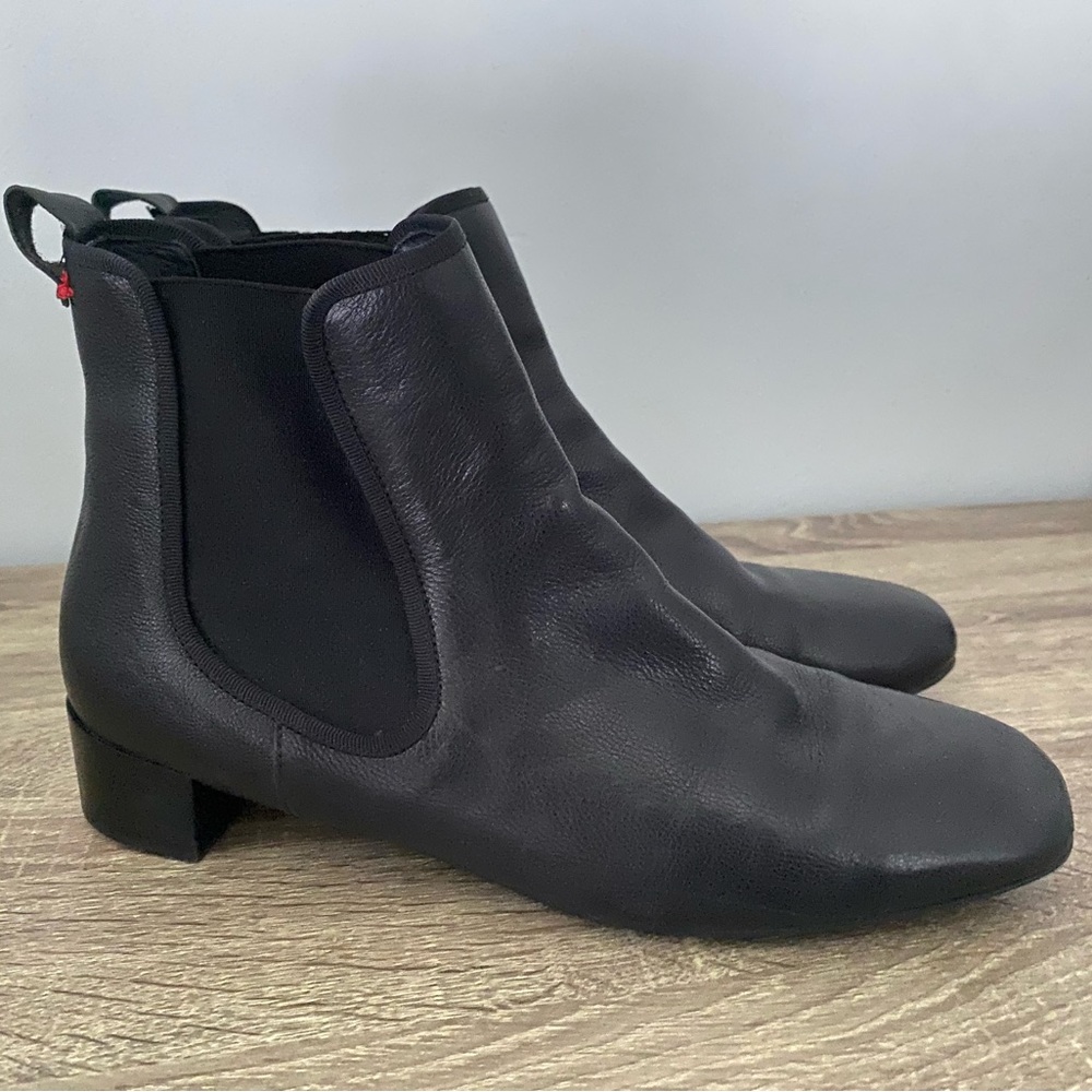 Frances Valentine Black Leather Ankle Boots
